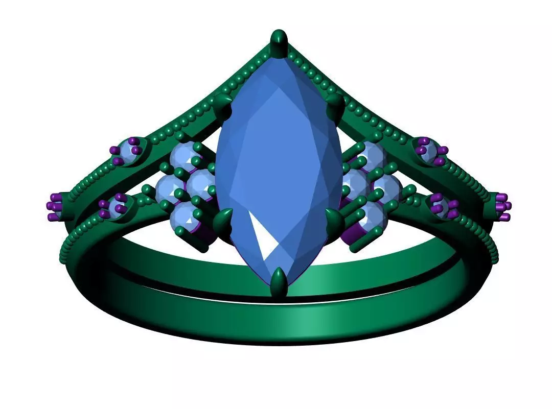 Solitaire ring 3D print model_9