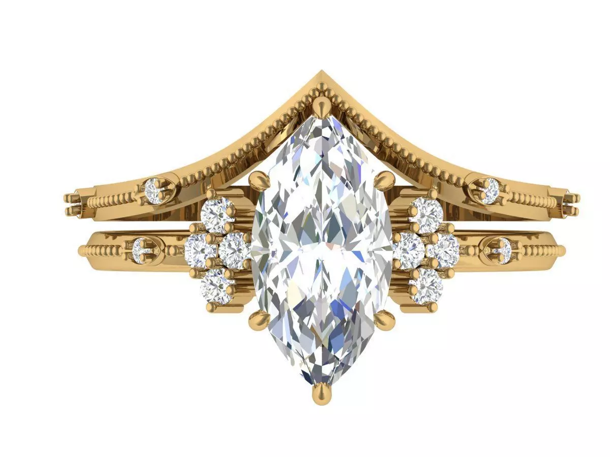 Solitaire ring 3D print model_4