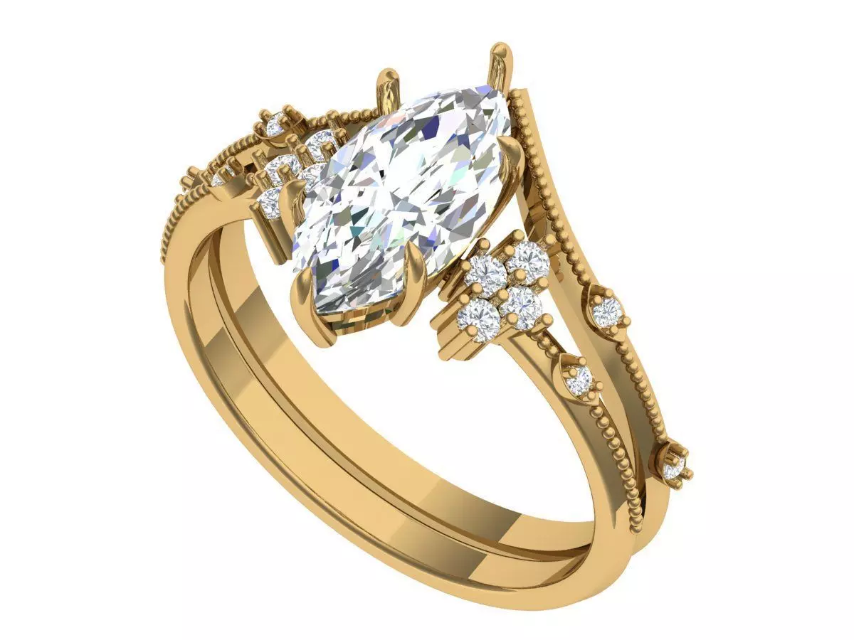Solitaire ring 3D print model_2