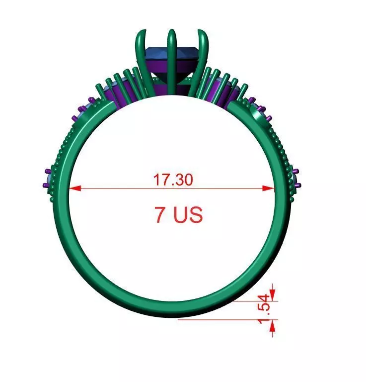 Solitaire ring 3D print model_10