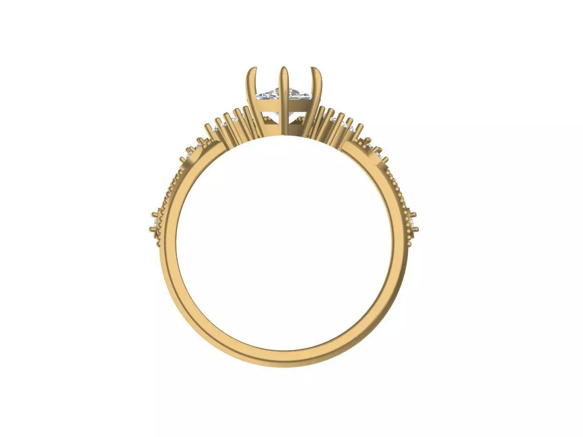 Solitaire ring 3D print model_3