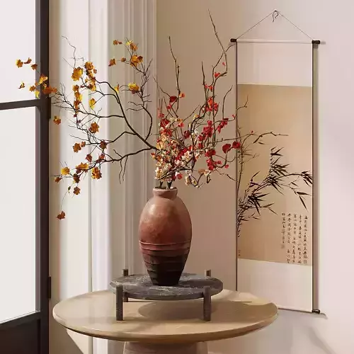 Wabi - sabi - style dried flower arrangement 3D model