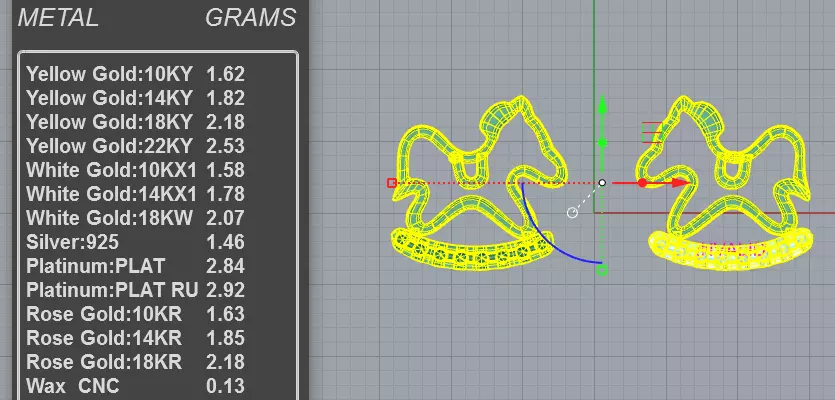 Sparkling Rocking Horse Stud Earrings 3D print model_3