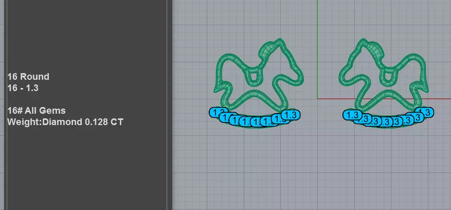 Sparkling Rocking Horse Stud Earrings 3D print model_2