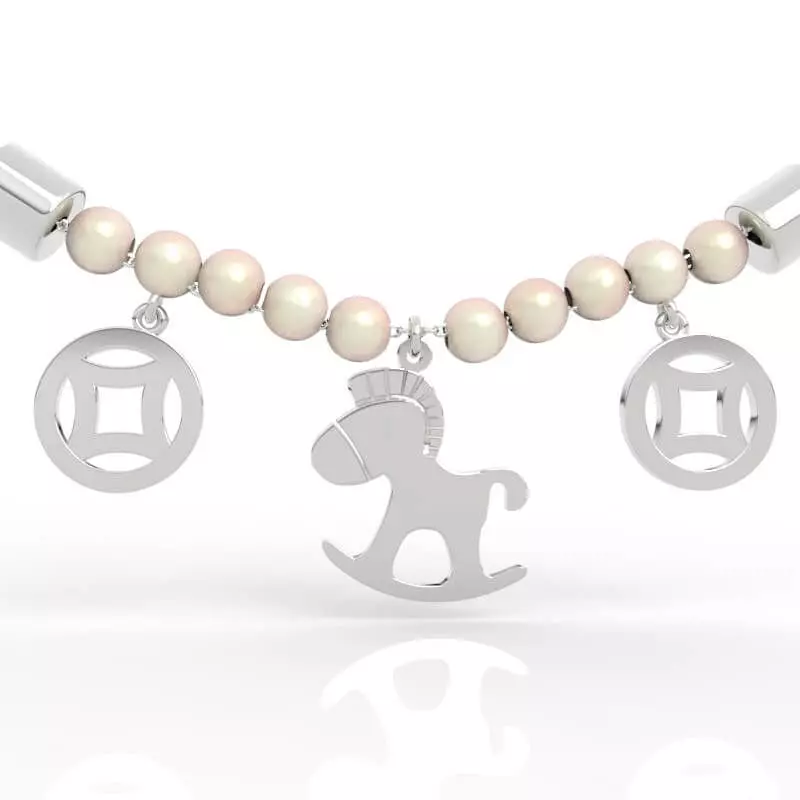 Premium Rocking Horse Pendant Bracelet CAD File 3D print model