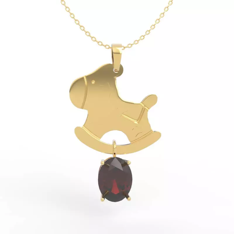 Exclusive Children Jewelry Rocking Horse Pendant 3D print model_0
