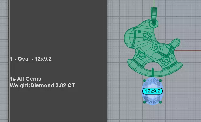 Exclusive Children Jewelry Rocking Horse Pendant 3D print model_2