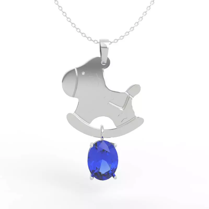 Exclusive Children Jewelry Rocking Horse Pendant 3D print model_1
