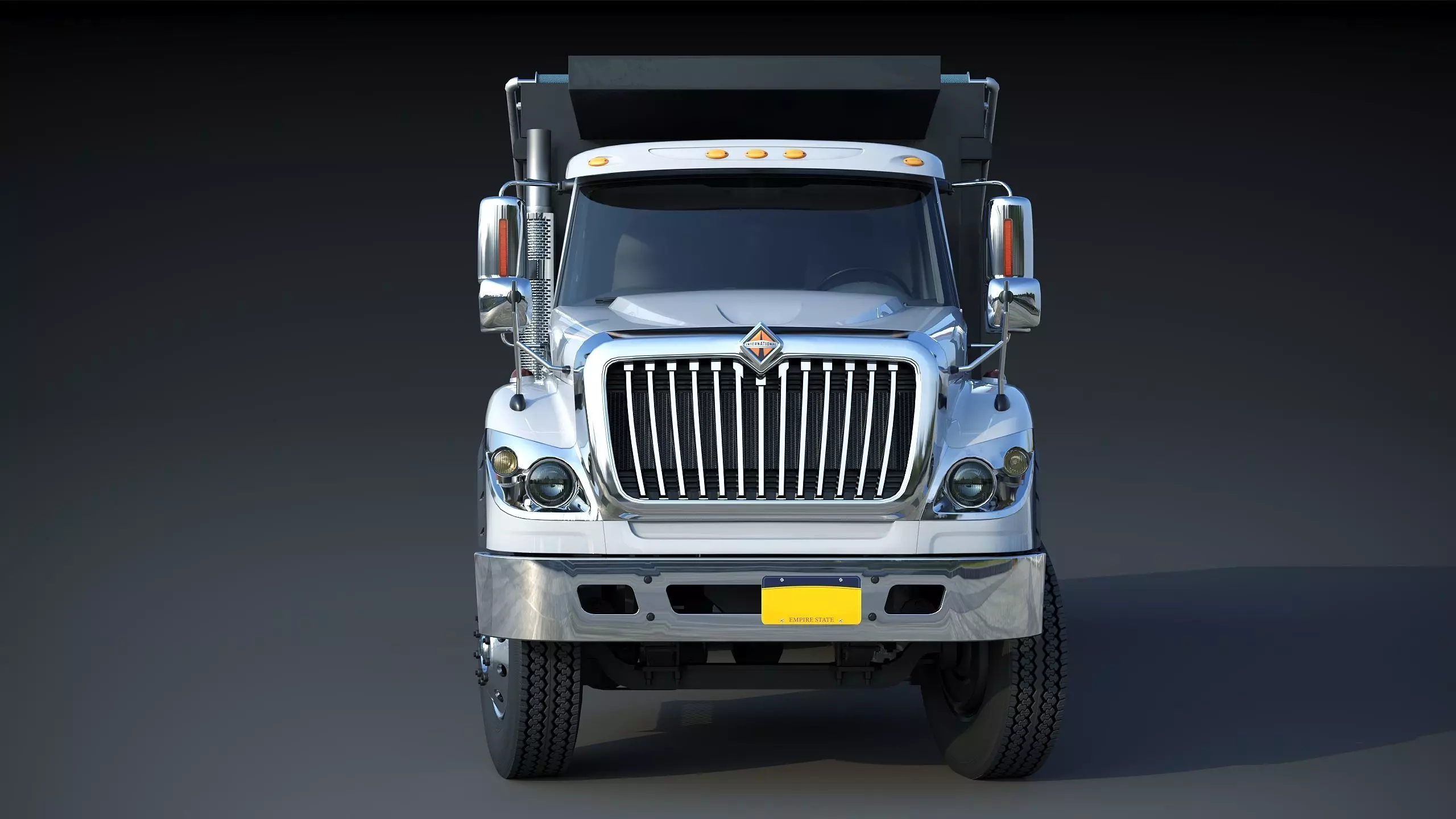 International workstar 7600 Dump Truck Low-poly 3D model_10