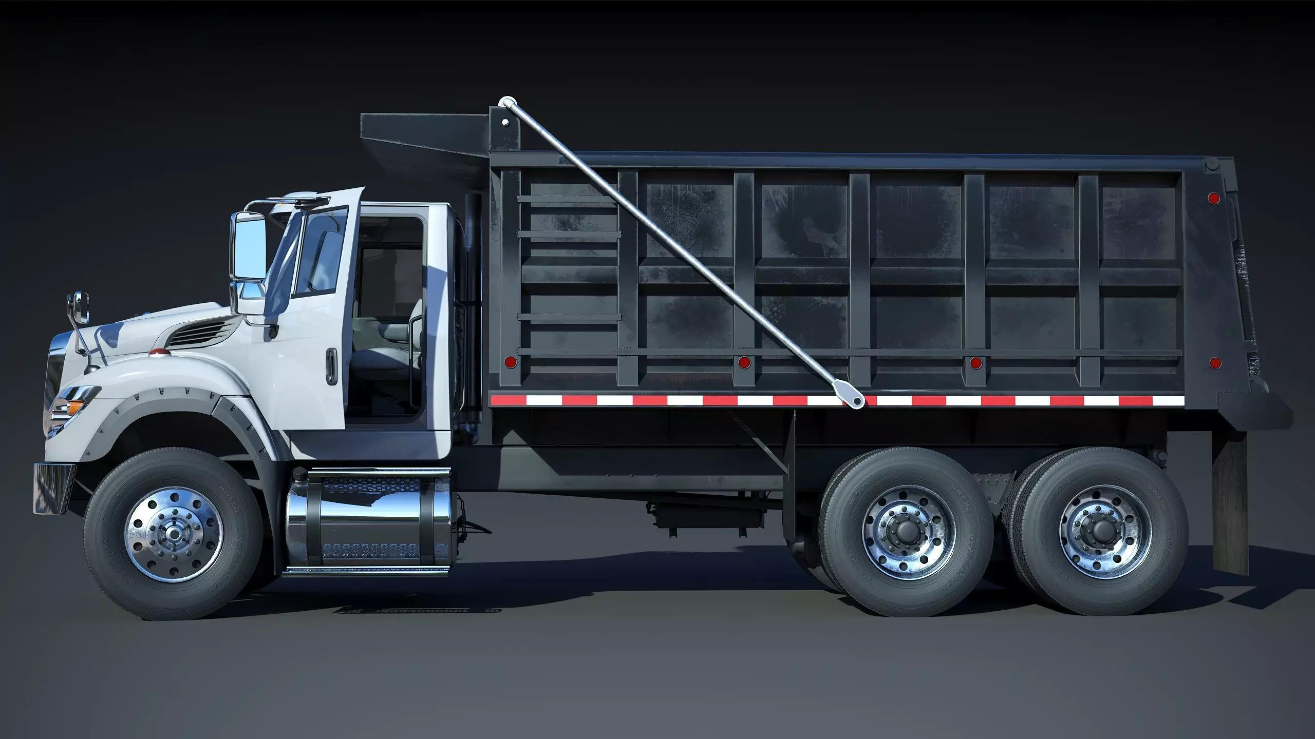 International workstar 7600 Dump Truck Low-poly 3D model_4