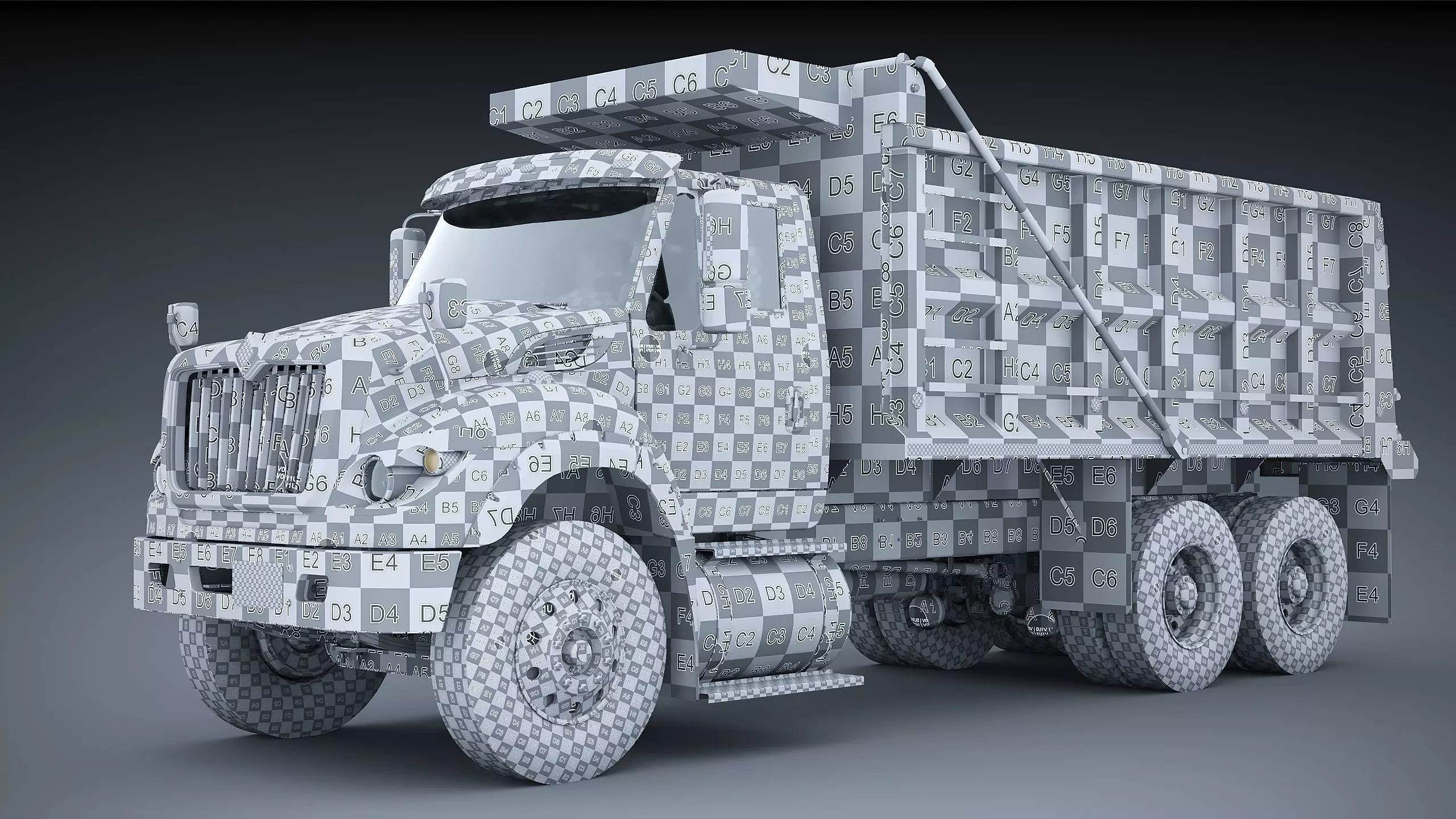International workstar 7600 Dump Truck Low-poly 3D model_27