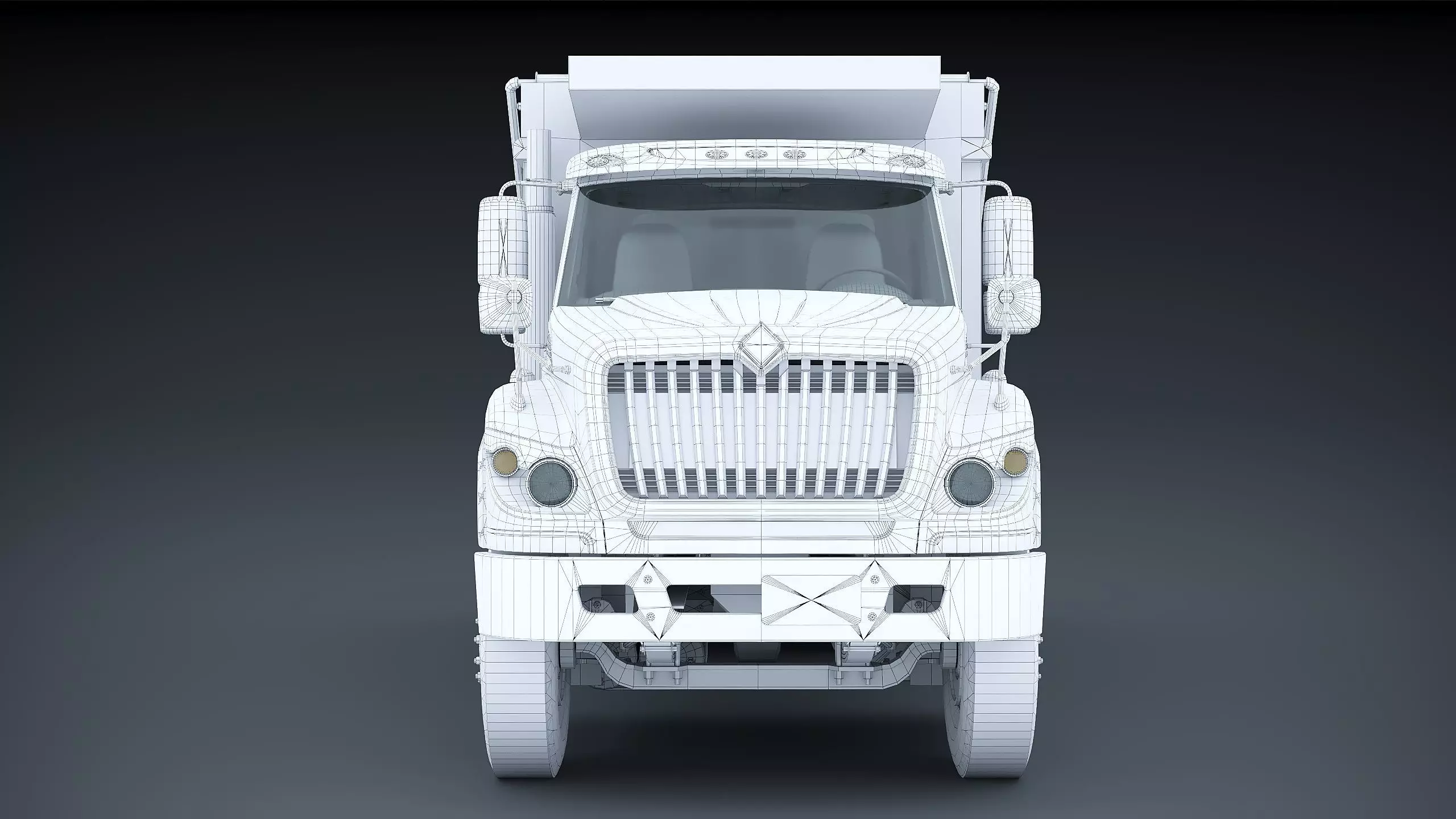 International workstar 7600 Dump Truck Low-poly 3D model_26