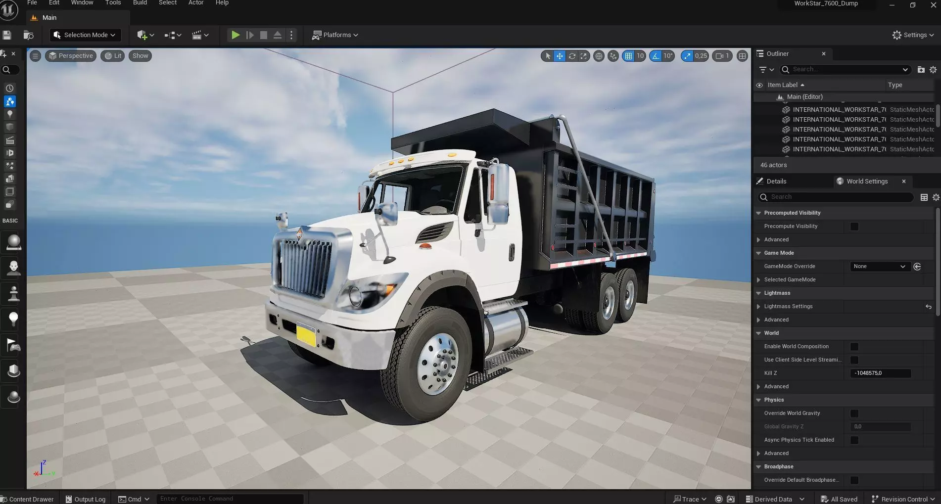 International workstar 7600 Dump Truck Low-poly 3D model_33