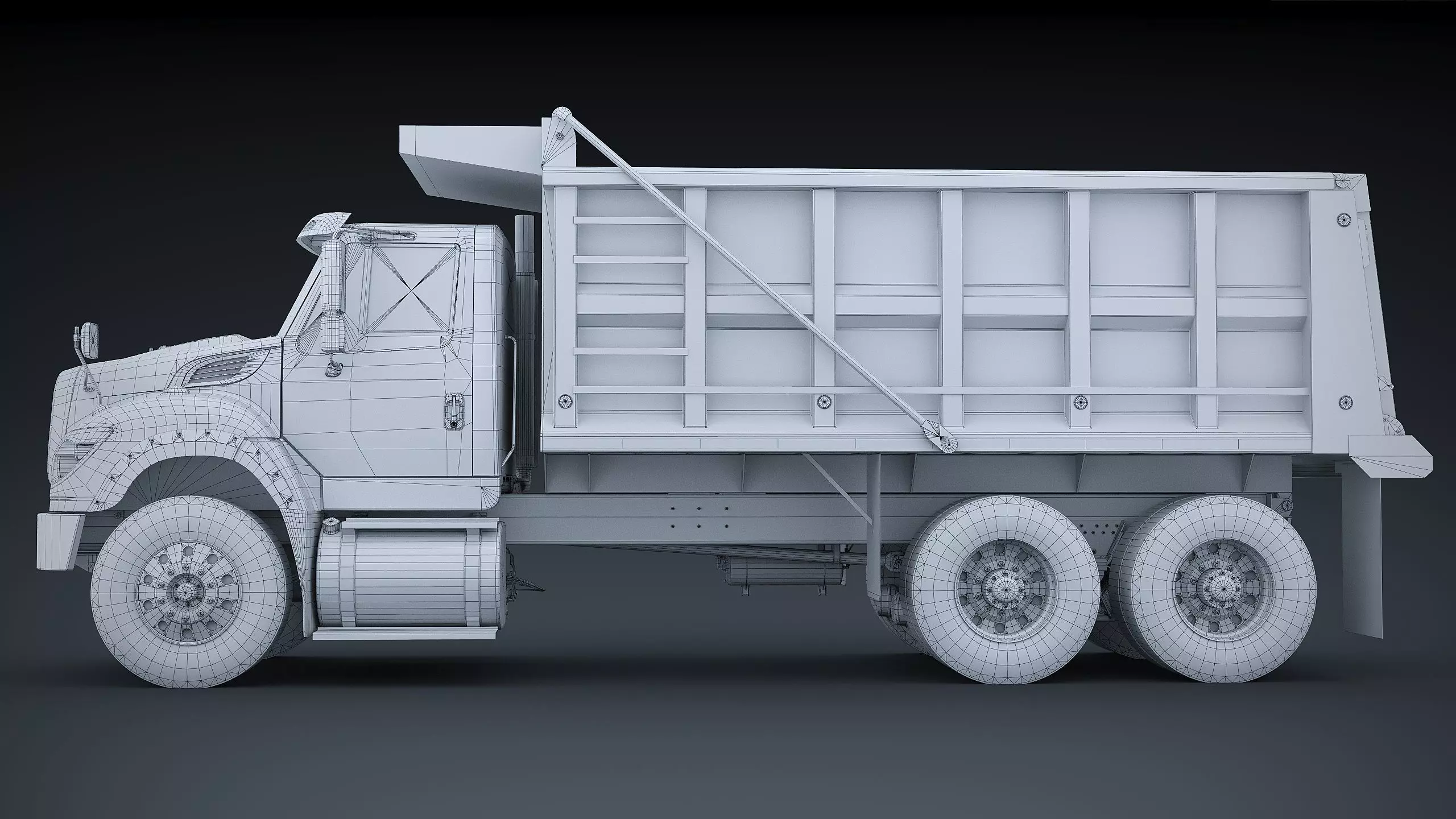 International workstar 7600 Dump Truck Low-poly 3D model_24
