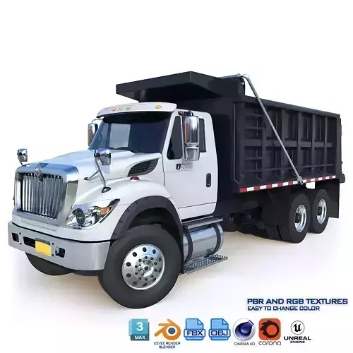 International workstar 7600 Dump Truck Low-poly 3D model