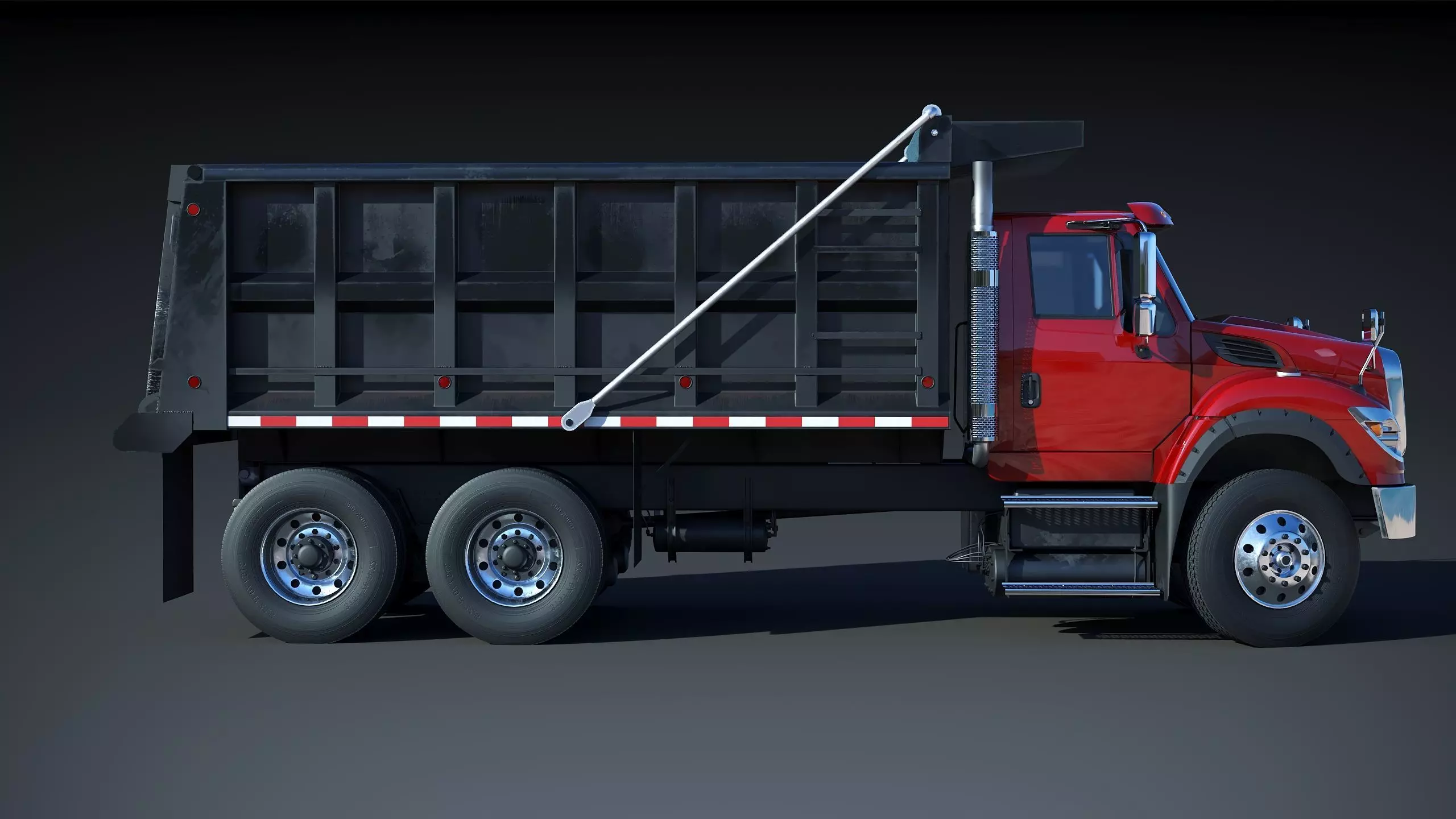International workstar 7600 Dump Truck Low-poly 3D model_8