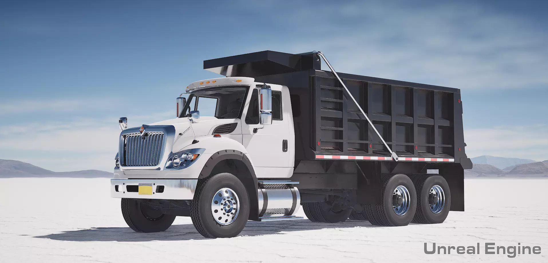 International workstar 7600 Dump Truck Low-poly 3D model_19