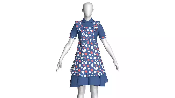 Girls Printed Midi Dress V3