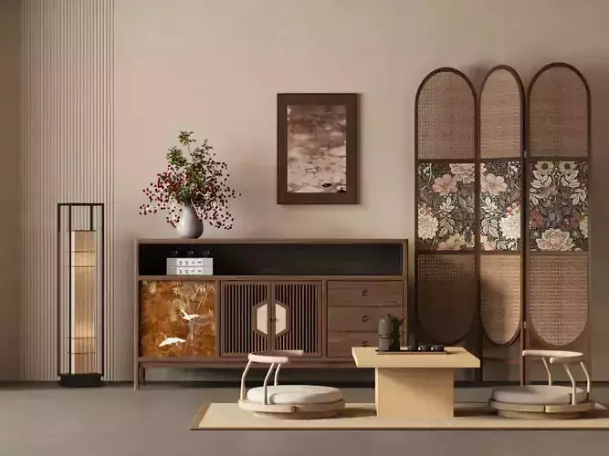 Song - style tea set storage cabinet