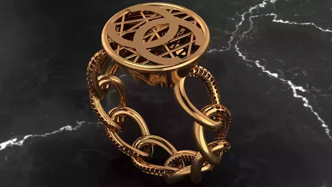 coco chanel ring and bracelet ready to printing and gold casting