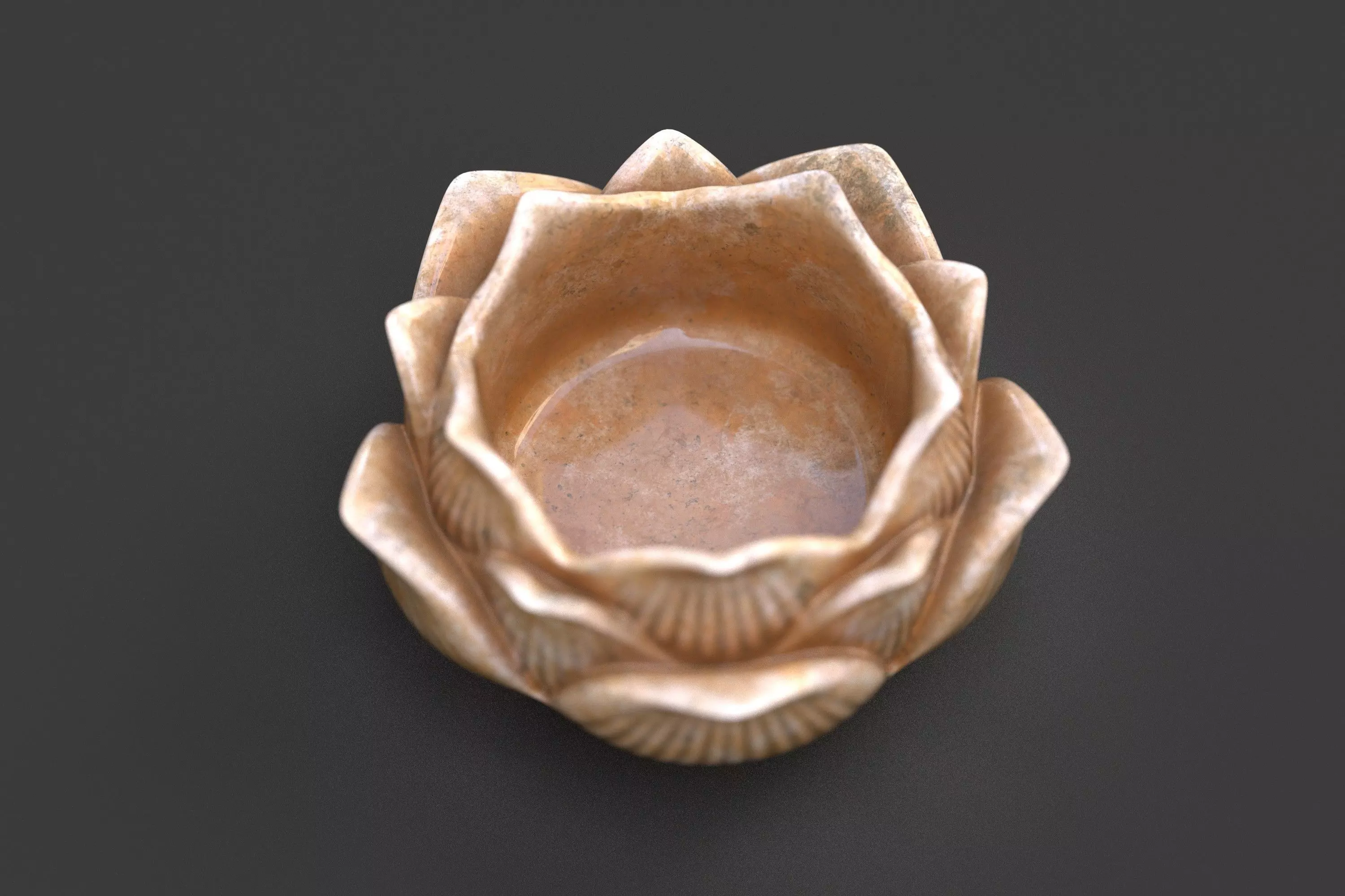 Baby Buddha sitting in lotus statuette 3D model_7