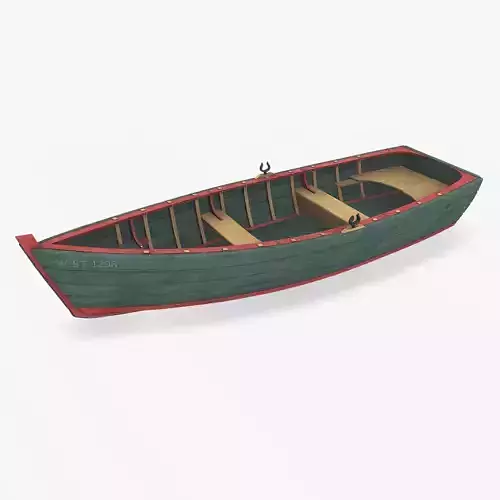Old Wooden Boat 02 Low-poly PBR Low-poly 3D model