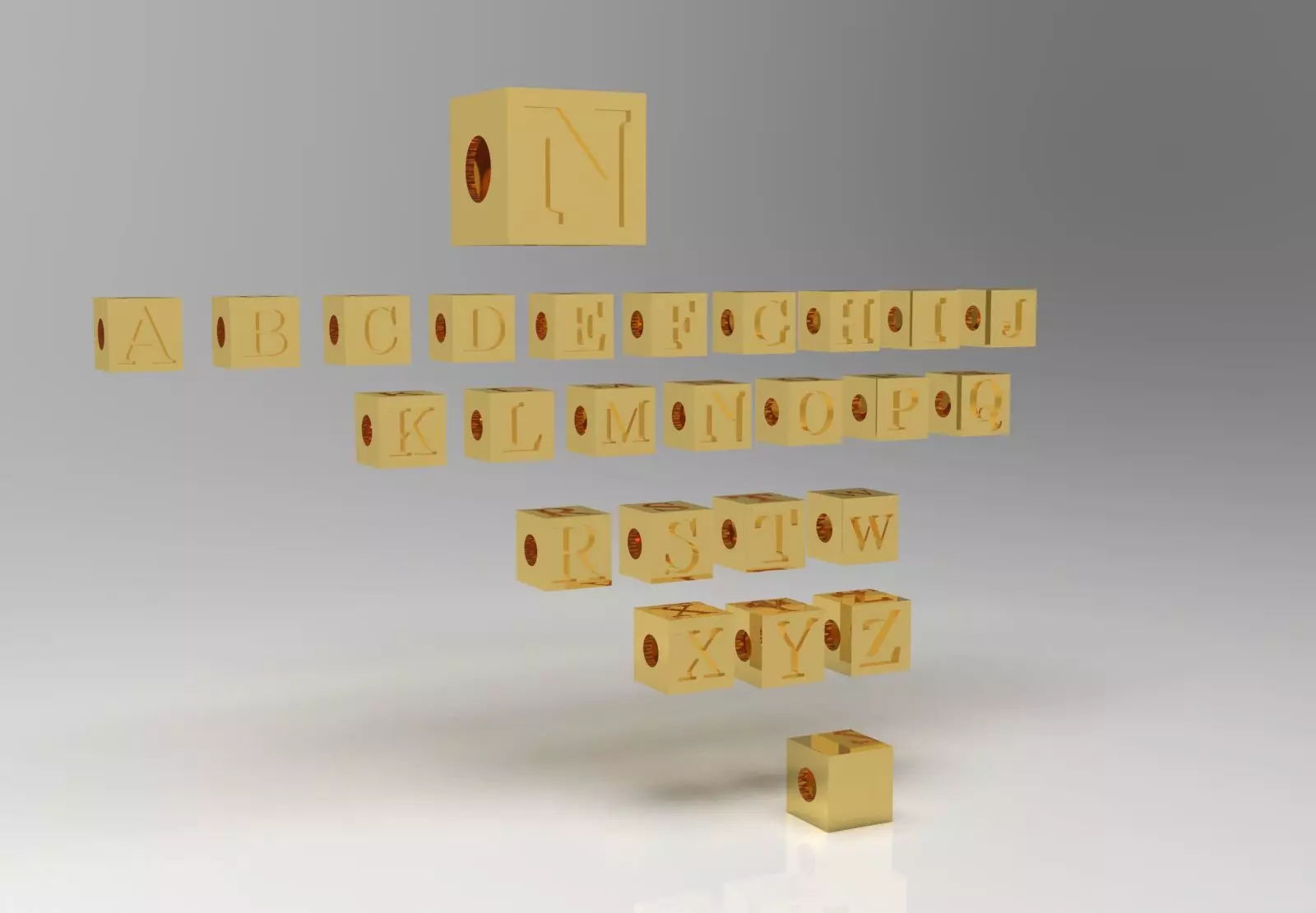 Pendant Alphabet symbol of self awareness personal style gp0481 3D print model_1