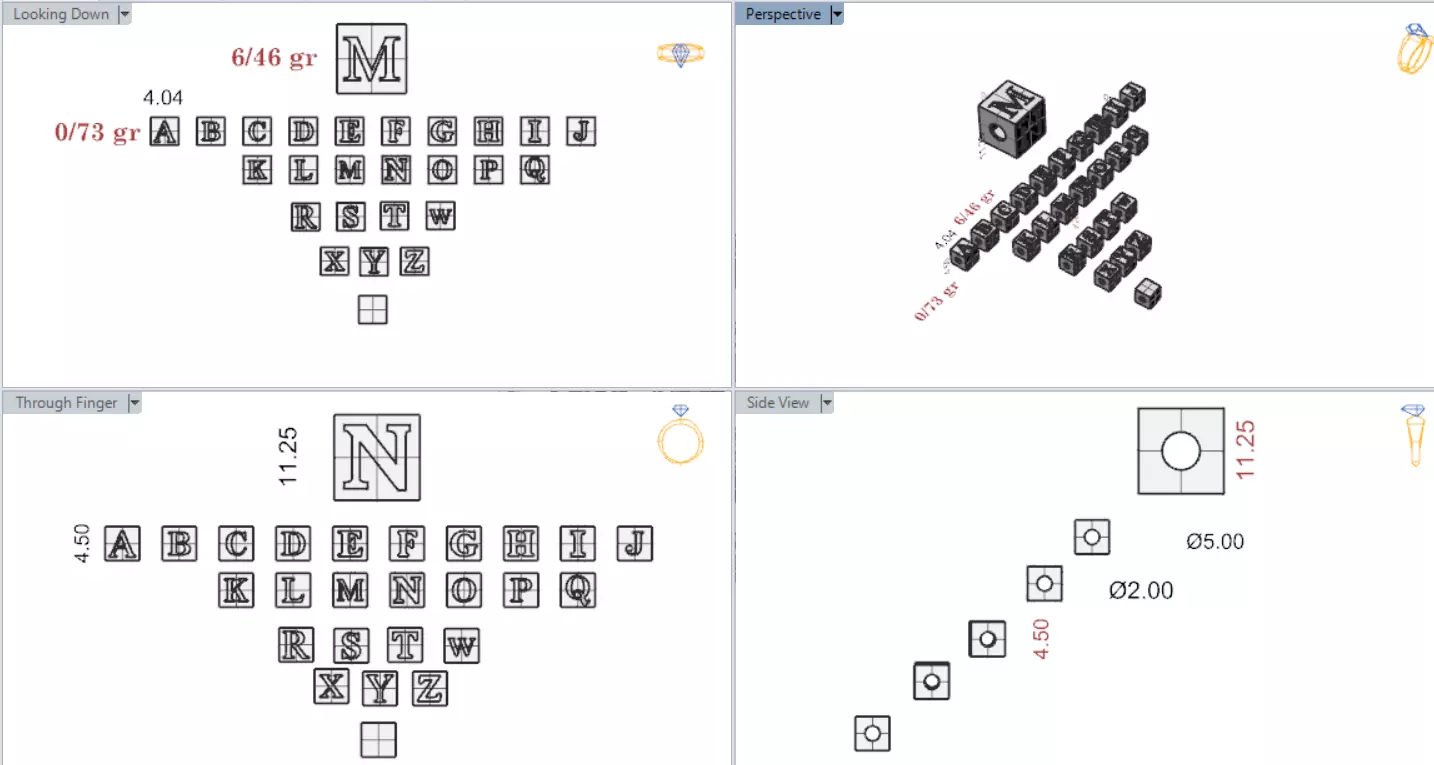 Pendant Alphabet symbol of self awareness personal style gp0481 3D print model_8