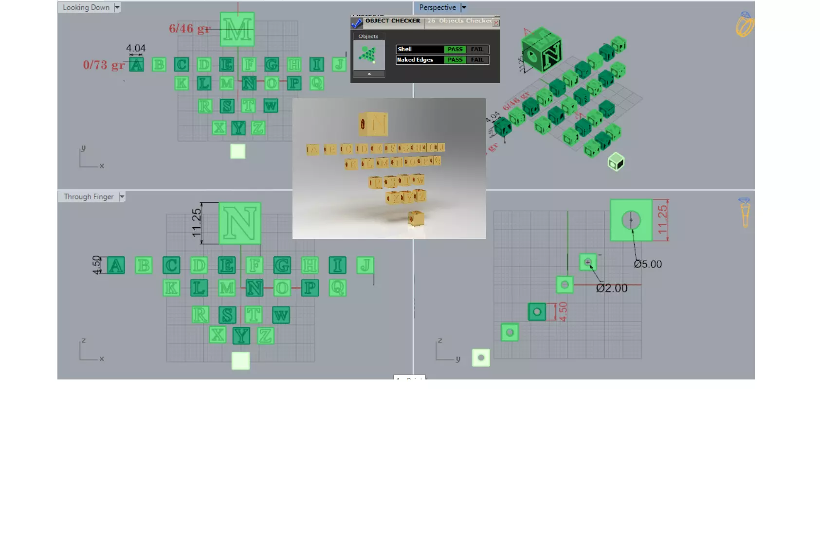 Pendant Alphabet symbol of self awareness personal style gp0481 3D print model_0