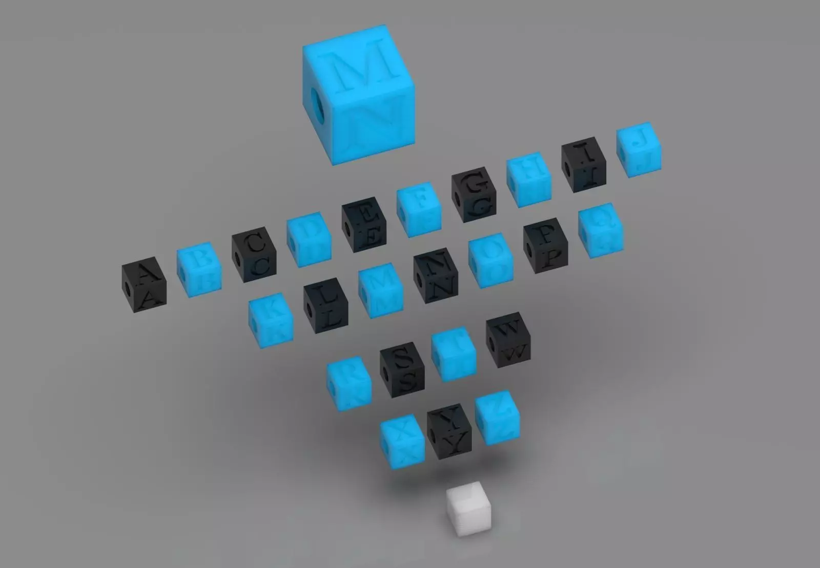 Pendant Alphabet symbol of self awareness personal style gp0481 3D print model_11