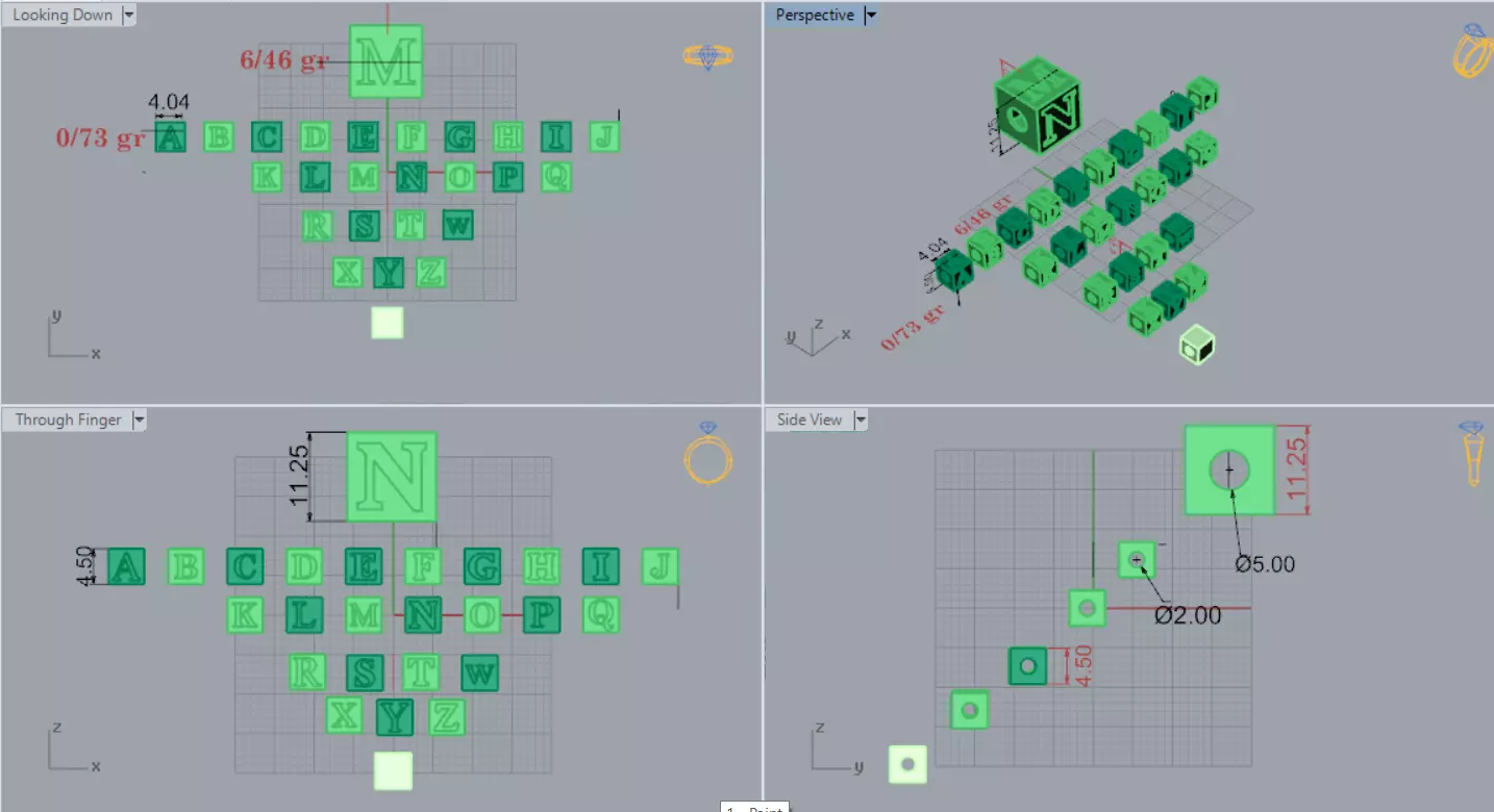 Pendant Alphabet symbol of self awareness personal style gp0481 3D print model_5