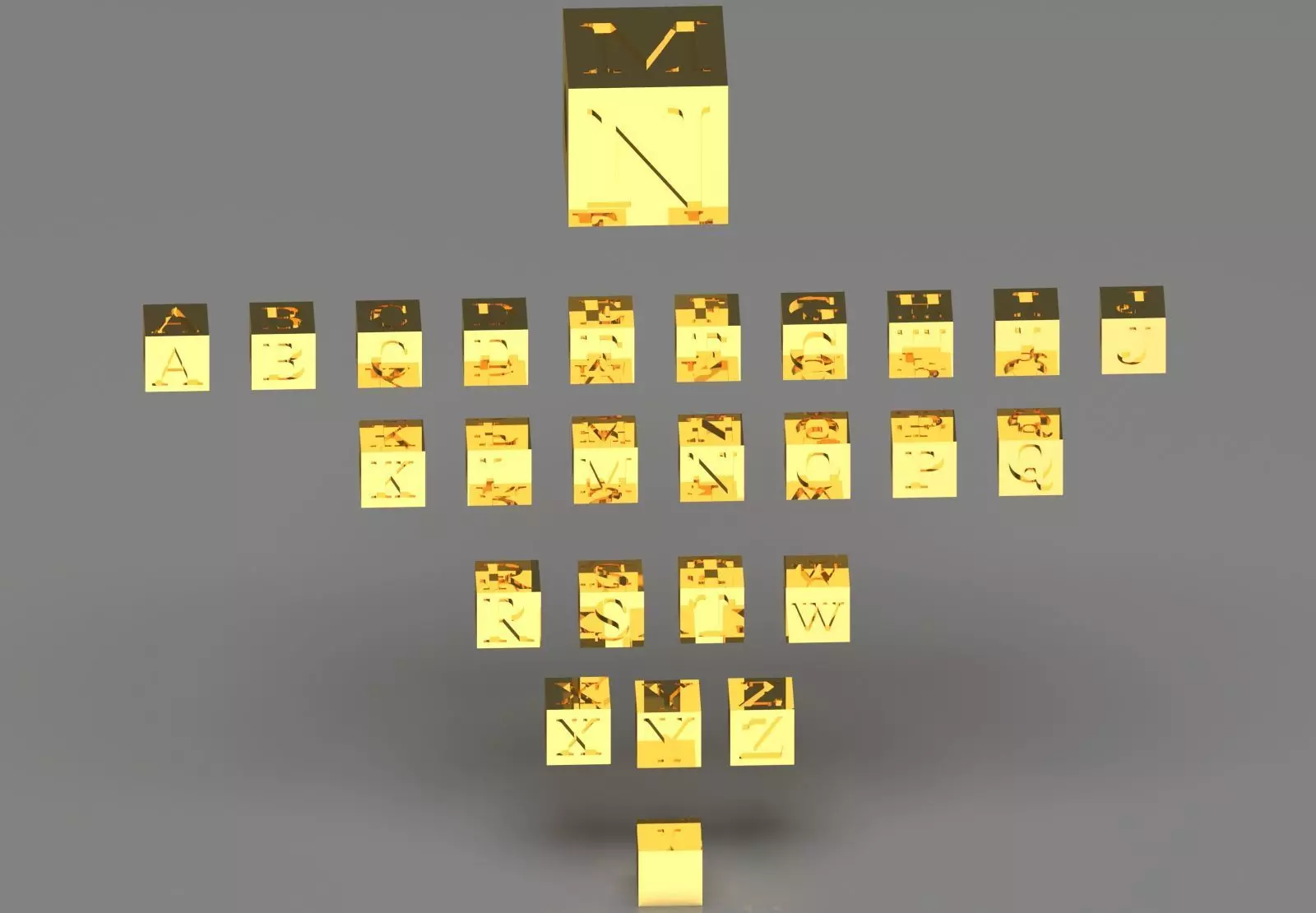 Pendant Alphabet symbol of self awareness personal style gp0481 3D print model_3