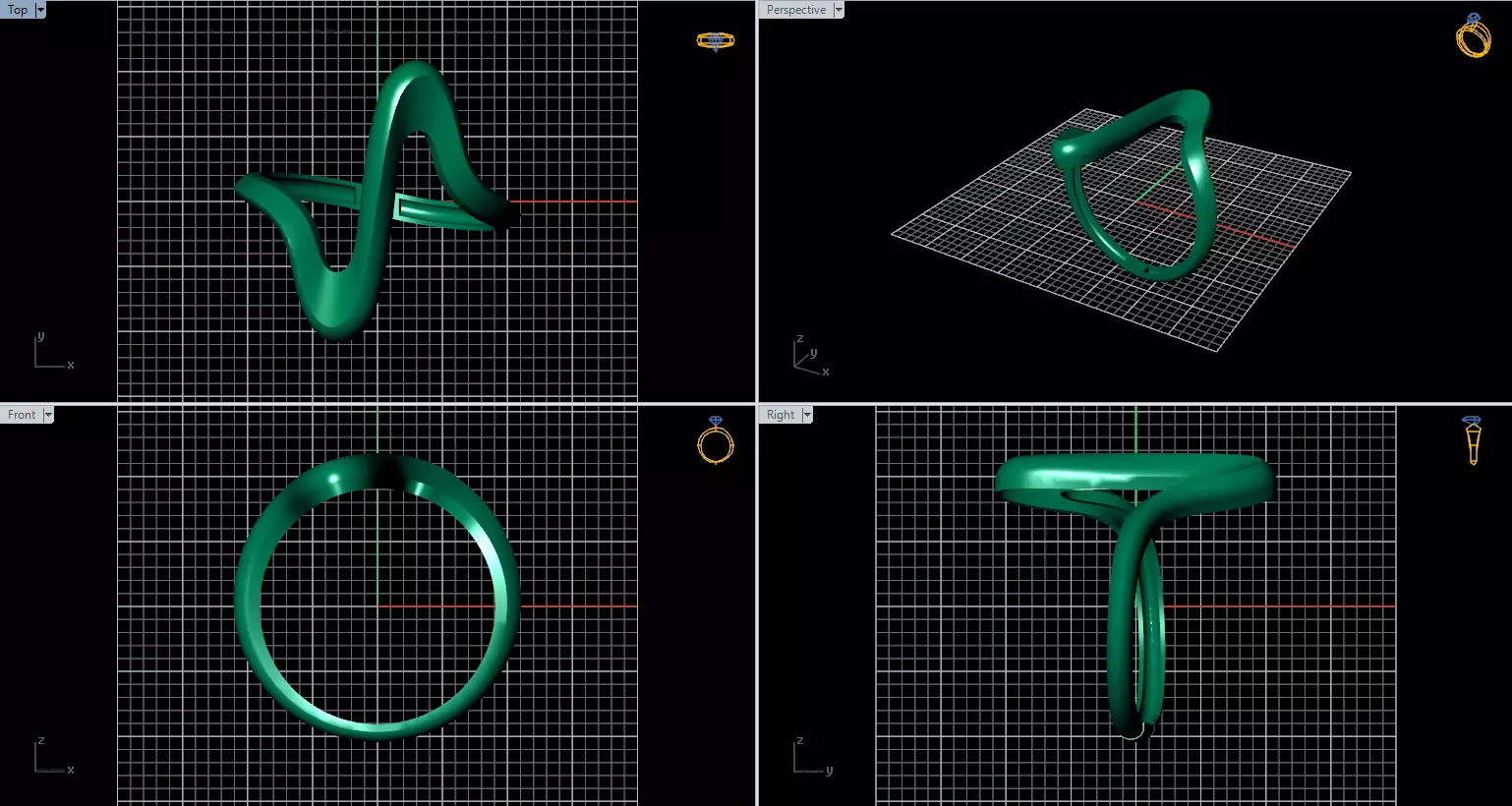 Minimal Abstract Ring 58 3D print model_1