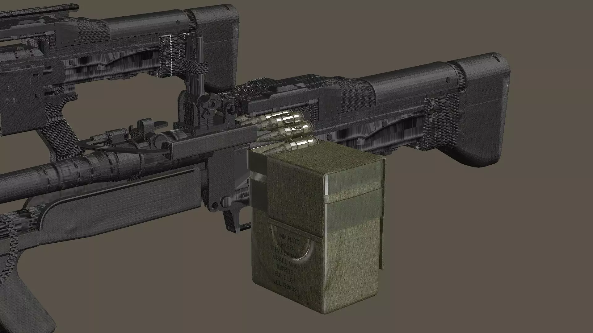 M60E3 And M60E4 Low-poly 3D Model Low-poly 3D model_5