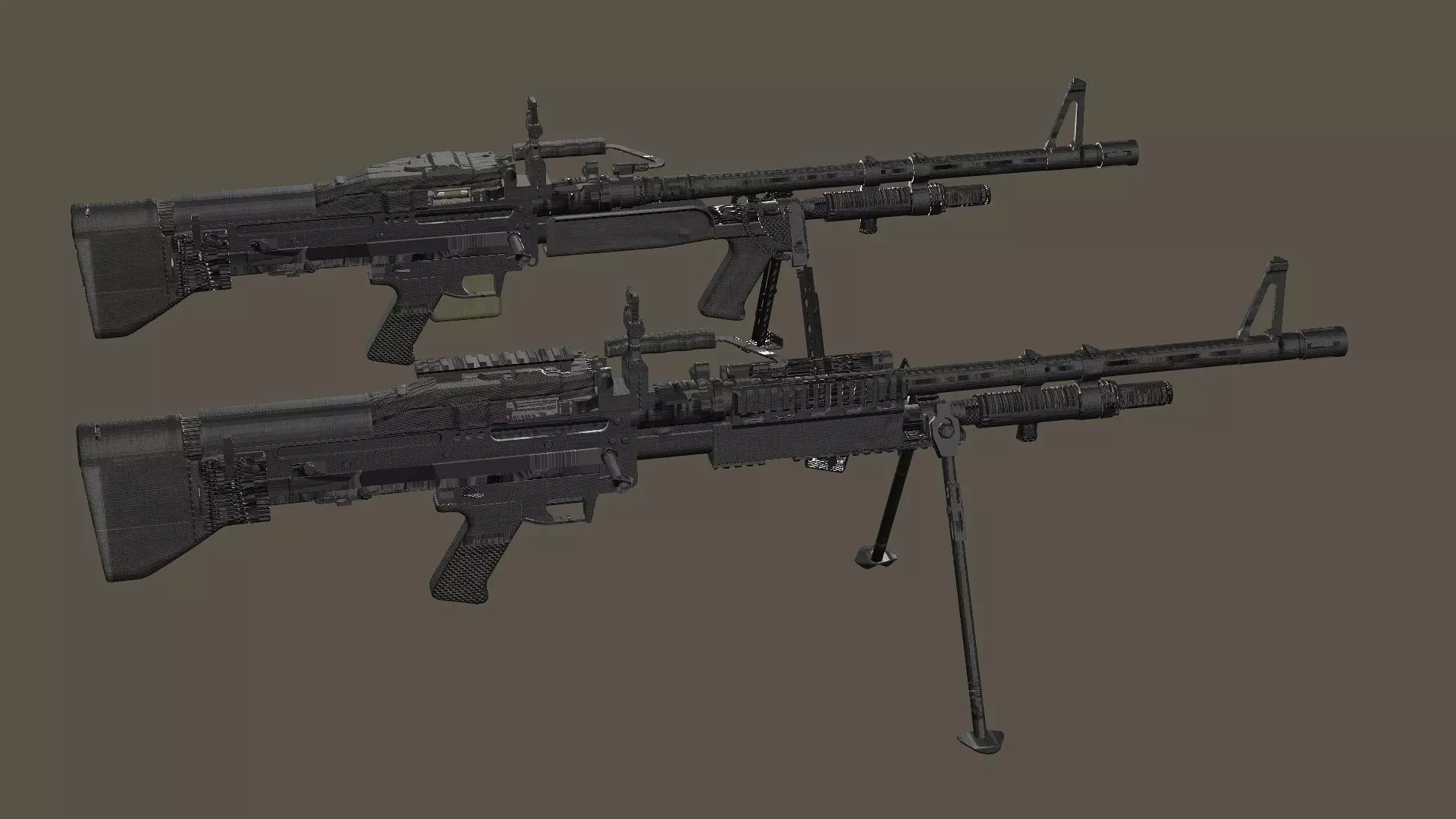 M60E3 And M60E4 Low-poly 3D Model Low-poly 3D model_1
