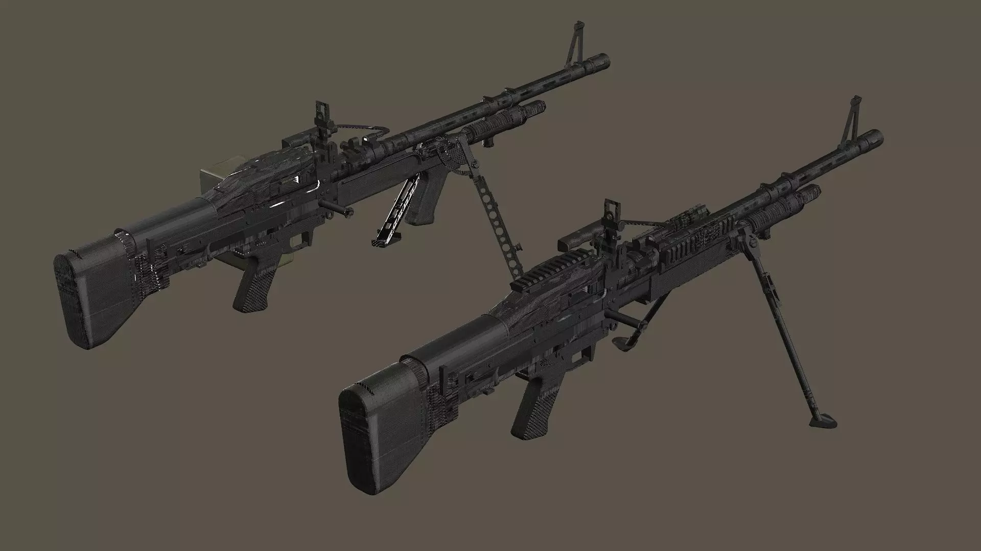 M60E3 And M60E4 Low-poly 3D Model Low-poly 3D model_3