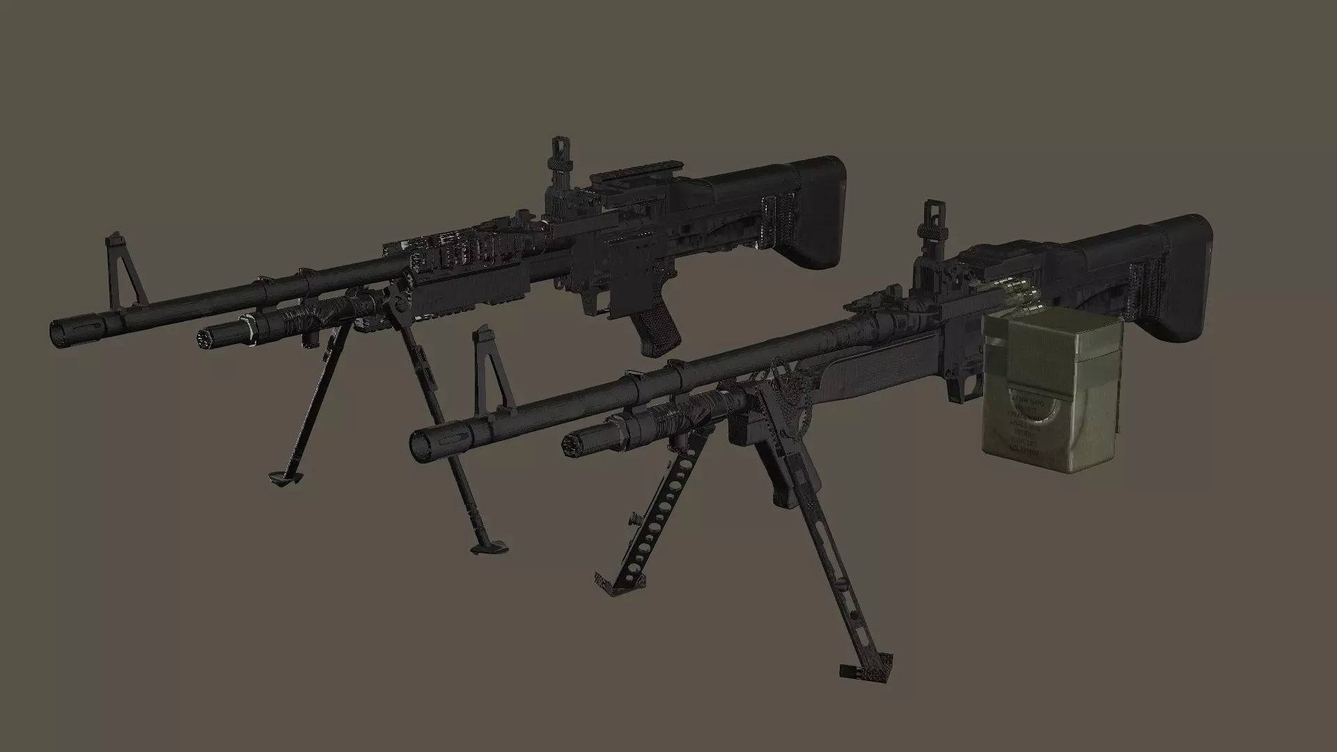 M60E3 And M60E4 Low-poly 3D Model Low-poly 3D model_0