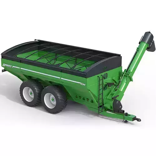 Brent 1596 Dual Auger Grain Cart Low-poly 3D model