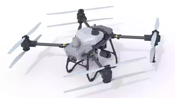DJI AGRAS T50 agricultural drone Low-poly 3D model