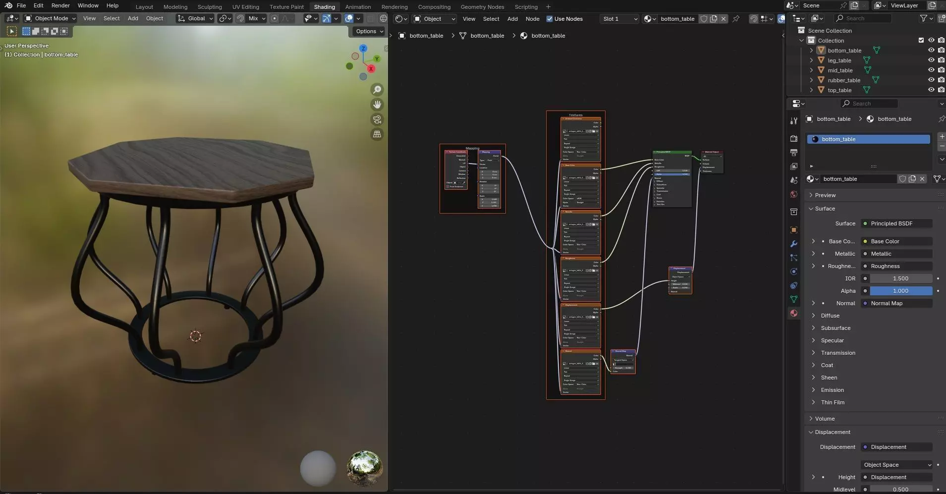 Octagon Table CG64 3D model_11
