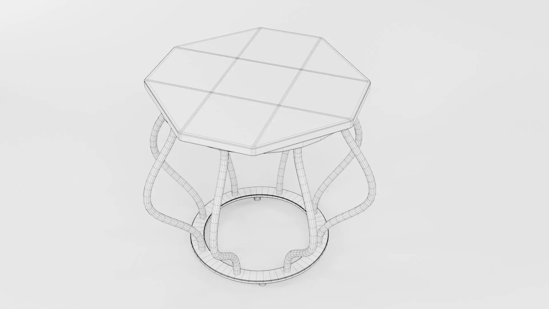 Octagon Table CG64 3D model_6