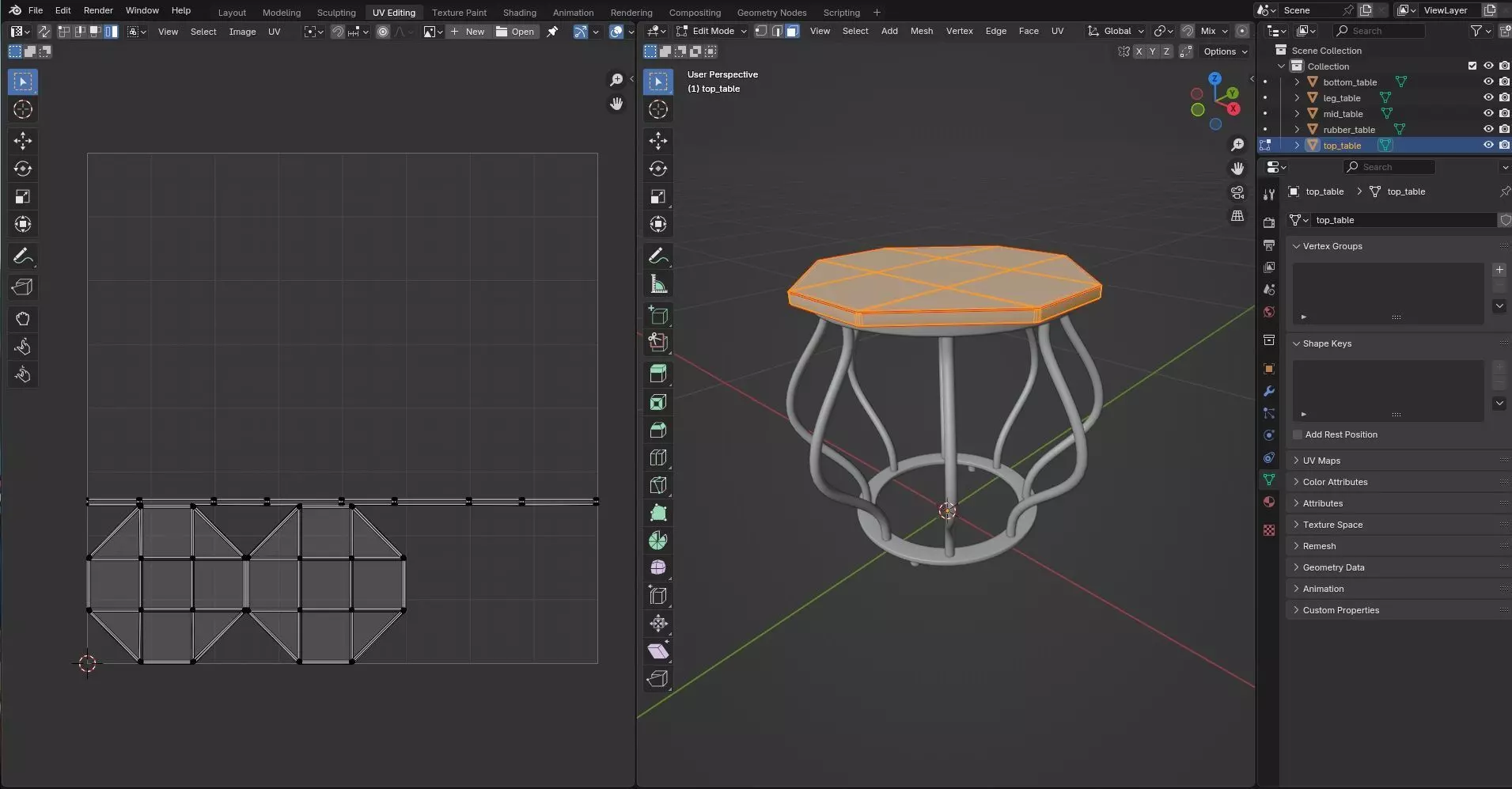 Octagon Table CG64 3D model_10