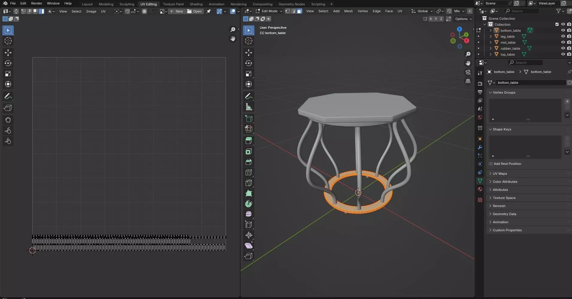 Octagon Table CG64 3D model_9