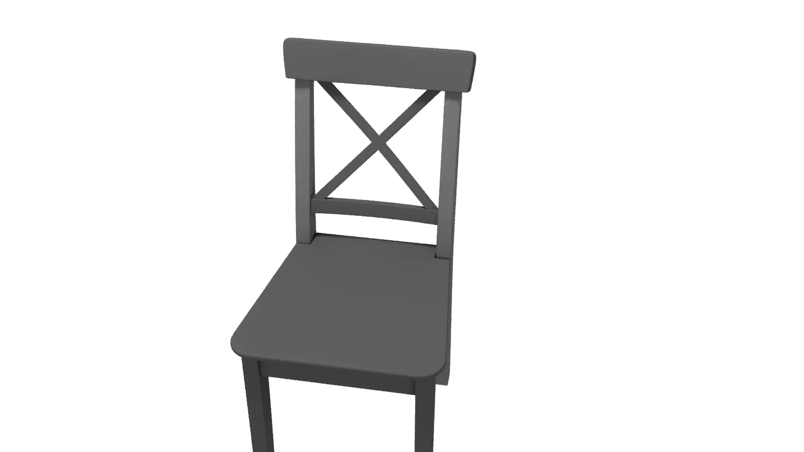 IKEA INGATORP Dining Table and Chair   Free low-poly 3D model_4