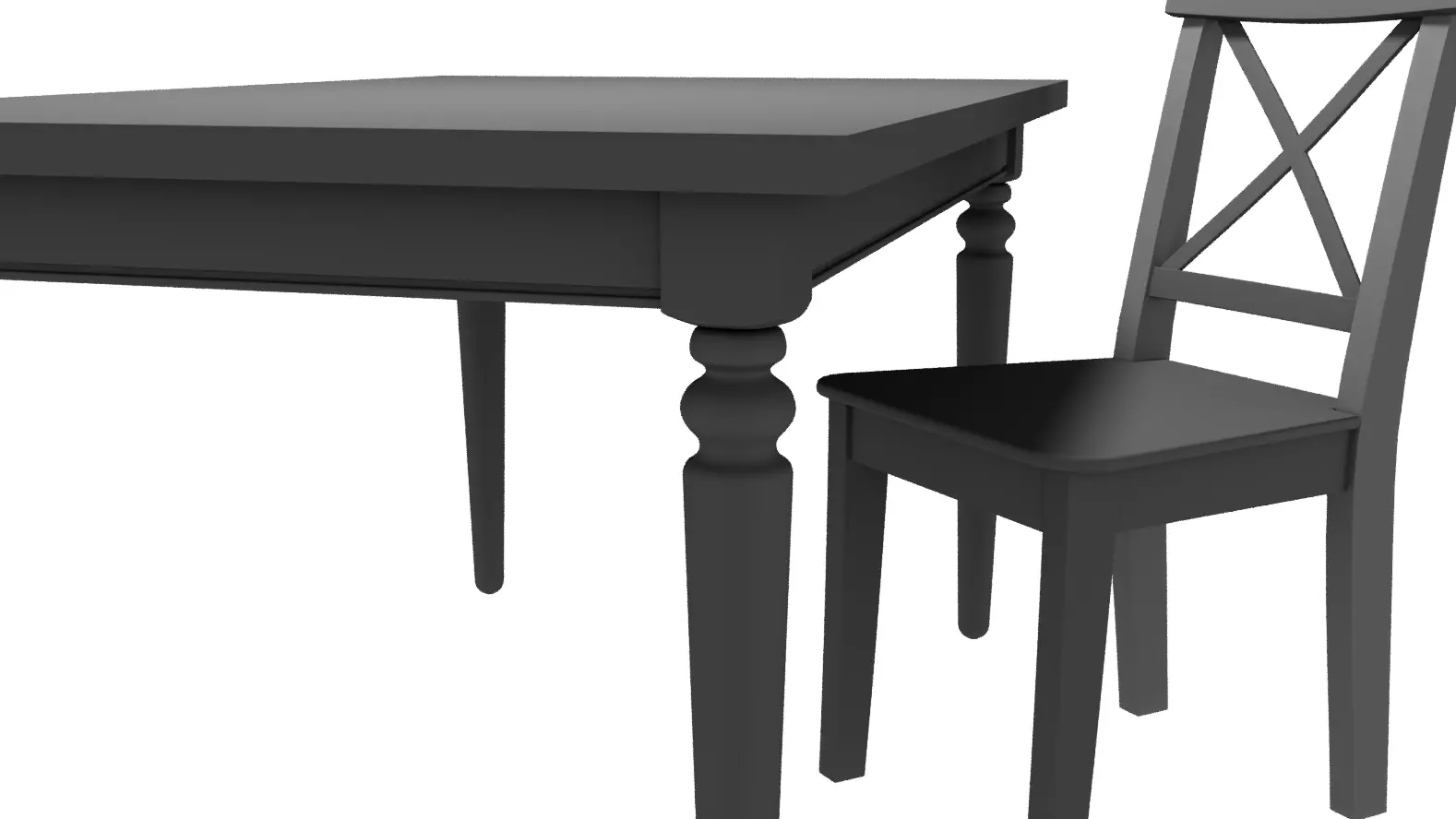 IKEA INGATORP Dining Table and Chair   Free low-poly 3D model_1