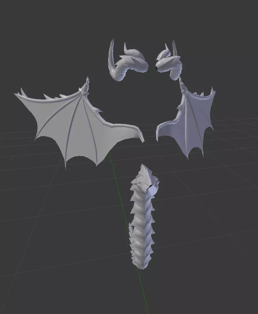 Dragon parts Low-poly 3D model