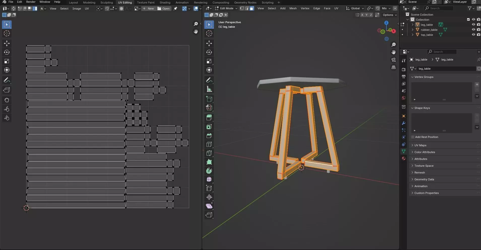 Octagon Table CG69 3D model_9