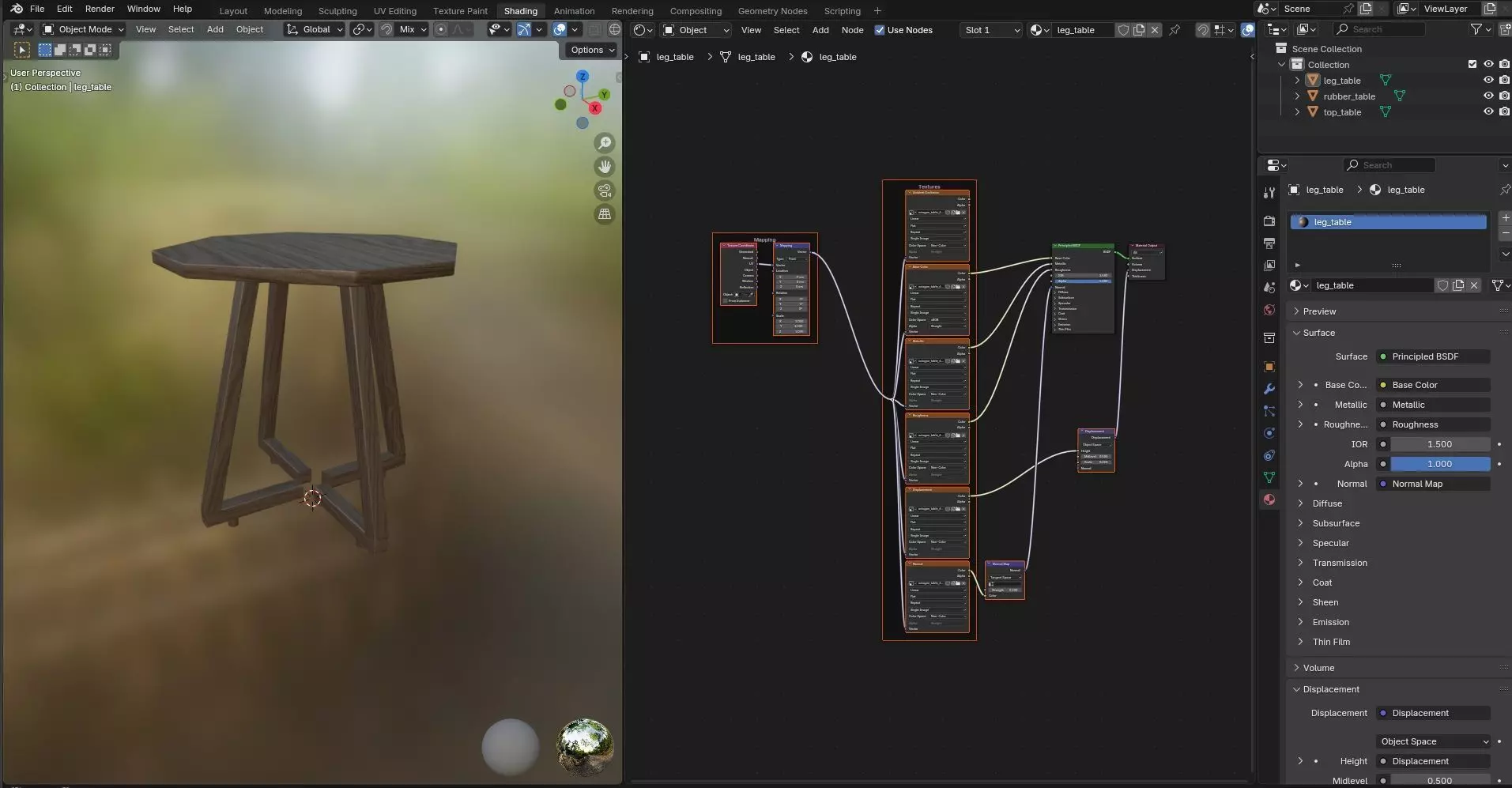 Octagon Table CG69 3D model_11