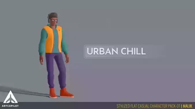 Stylized Flat Casual Character Pack-01 - MALIK