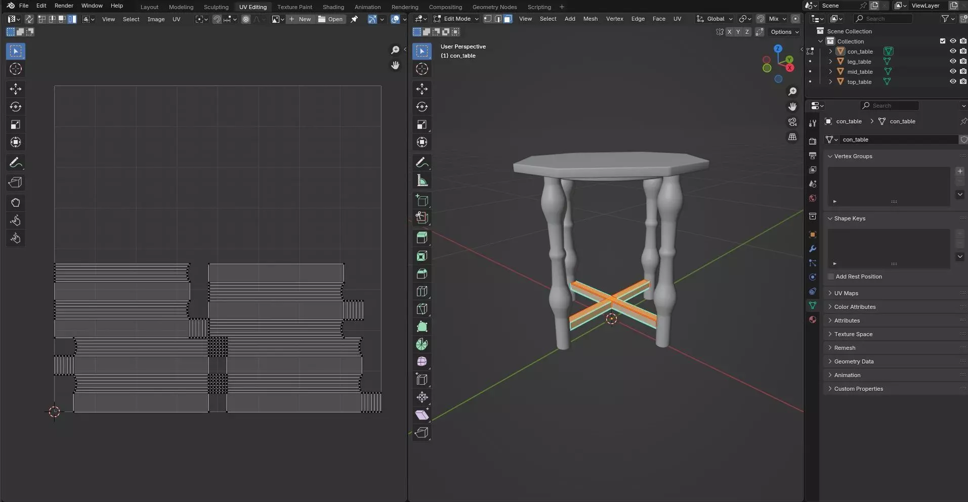 Octagon Table CG70 3D model_9
